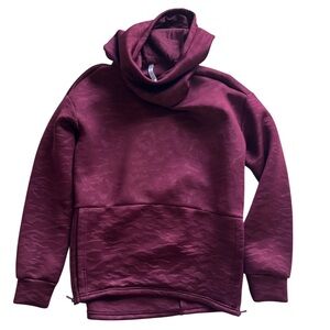 Fabletics Burgundy Camo Lotta Cocoon Hoodie Oversized Sweatshirt Pockets Sz S